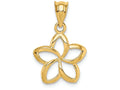 FJC Finejewelers 14k Yellow Gold Polished Small Cut-out Plumeria Charm