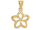 FJC Finejewelers 14k Yellow Gold Polished Small Cut-out Plumeria Charm