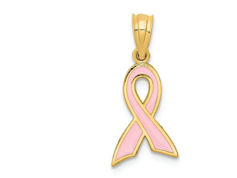 FJC Finejewelers 14k Yellow Gold Small Enameled Awareness Ribbon Charm