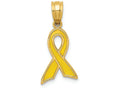 FJC Finejewelers 14k Yellow Gold Small Yellow Enameled Awareness Ribbon Charm