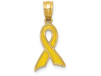 FJC Finejewelers 14k Yellow Gold Small Yellow Enameled Awareness Ribbon Charm