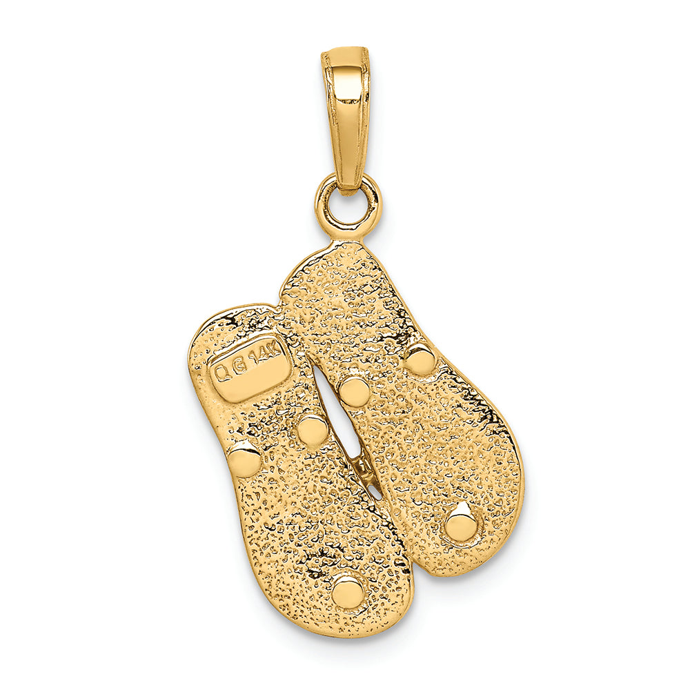 FJC Finejewelers 14k Yellow Gold with Rhodium Large Double Flip-flop Charm