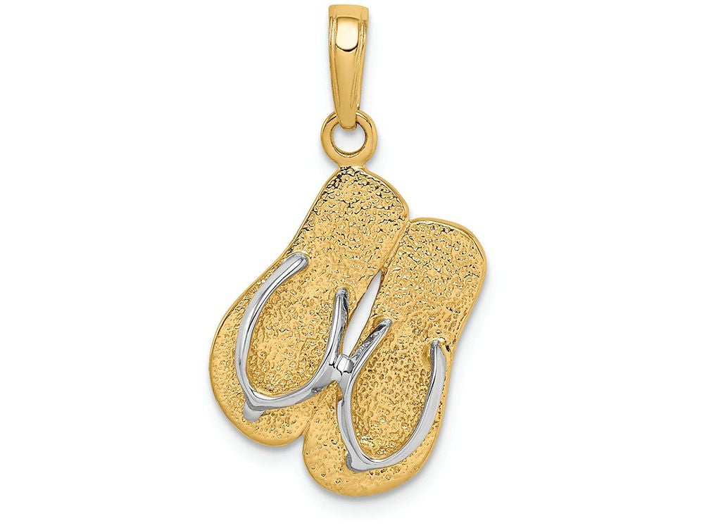 FJC Finejewelers 14k Yellow Gold with Rhodium Large Double Flip-flop Charm