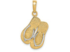 FJC Finejewelers 14k Yellow Gold with Rhodium Large Double Flip-flop Charm