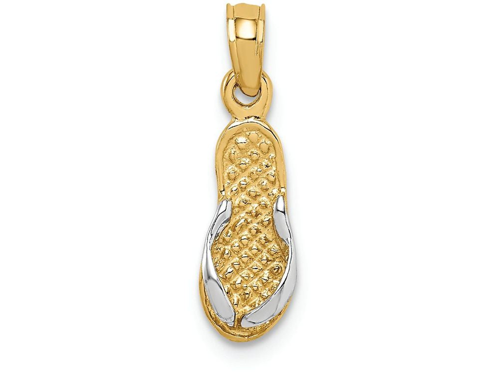FJC Finejewelers 14k Yellow Gold with Rhodium Single Flip-flop Charm