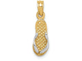 FJC Finejewelers 14k Yellow Gold with Rhodium Single Flip-flop Charm