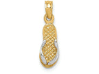 FJC Finejewelers 14k Yellow Gold with Rhodium Single Flip-flop Charm