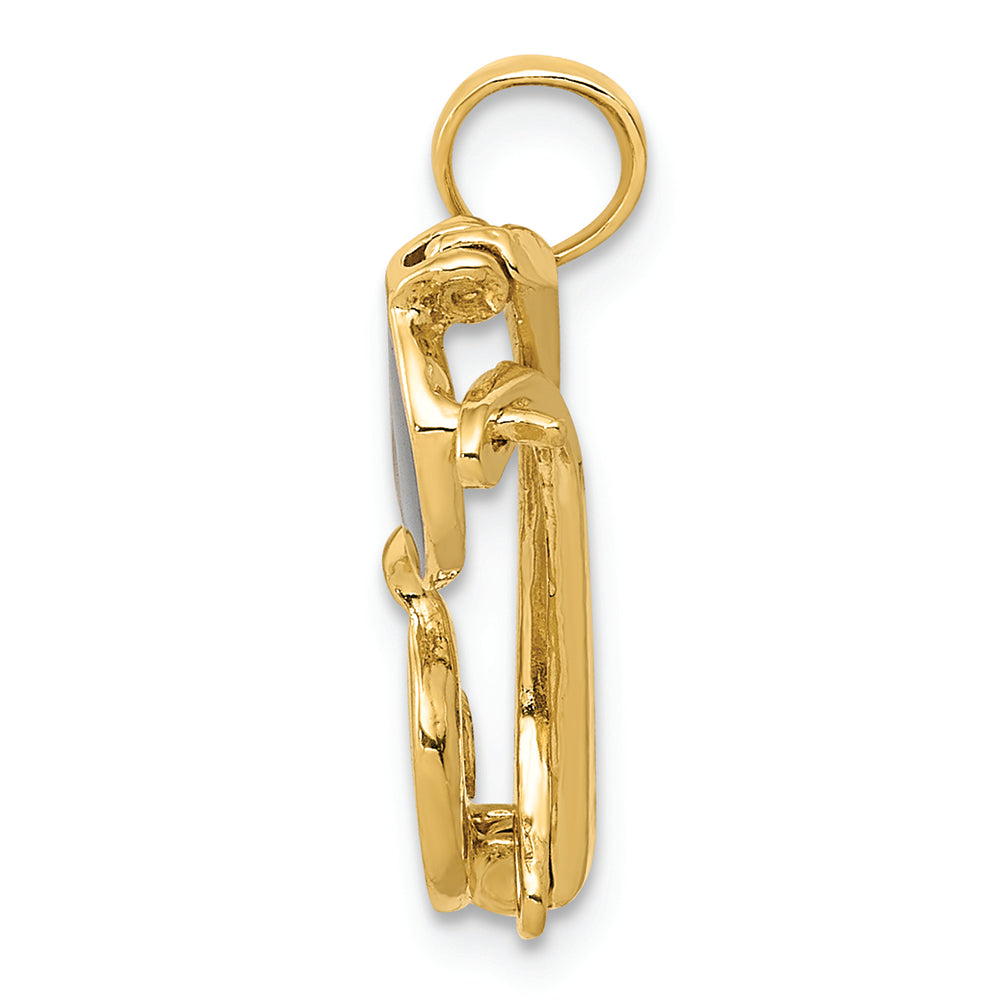 FJC Finejewelers 14k Yellow Gold 3d Black Enameled Moveable Sunglasses Charm