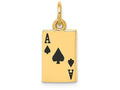 FJC Finejewelers 14k Yellow Gold Enameled Ace Of Spades Card Charm