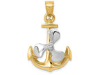 FJC Finejewelers 14k Two-tone Gold 3d Anchor with Moveable Propeller Charm