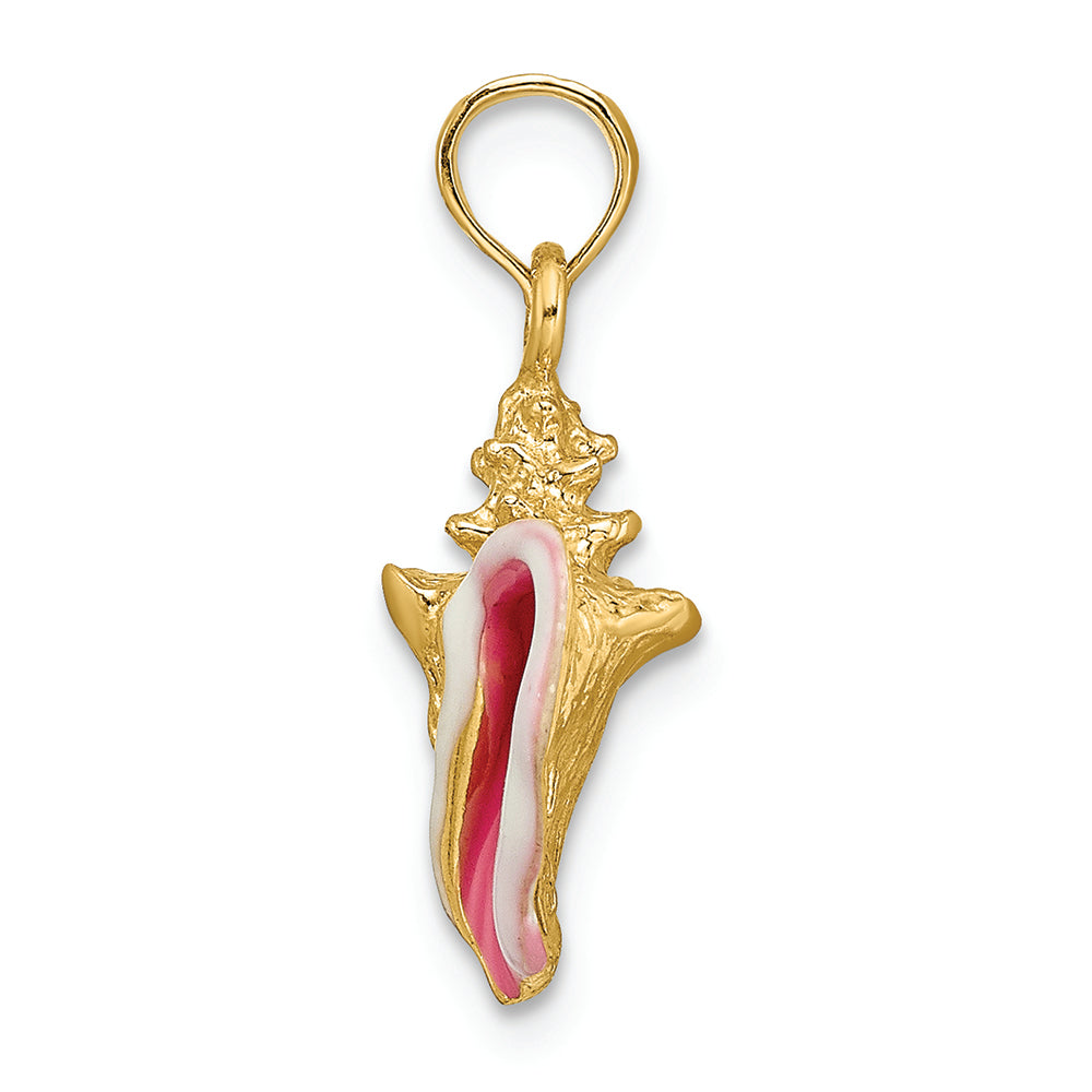 FJC Finejewelers 14k Yellow Gold Enameled 3d Conch Shell Charm