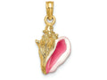 FJC Finejewelers 14k Yellow Gold Enameled 3d Conch Shell Charm
