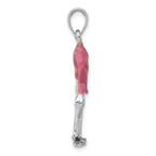 FJC Finejewelers 14k White Gold Enameled 3d Pink Flamingo Charm
