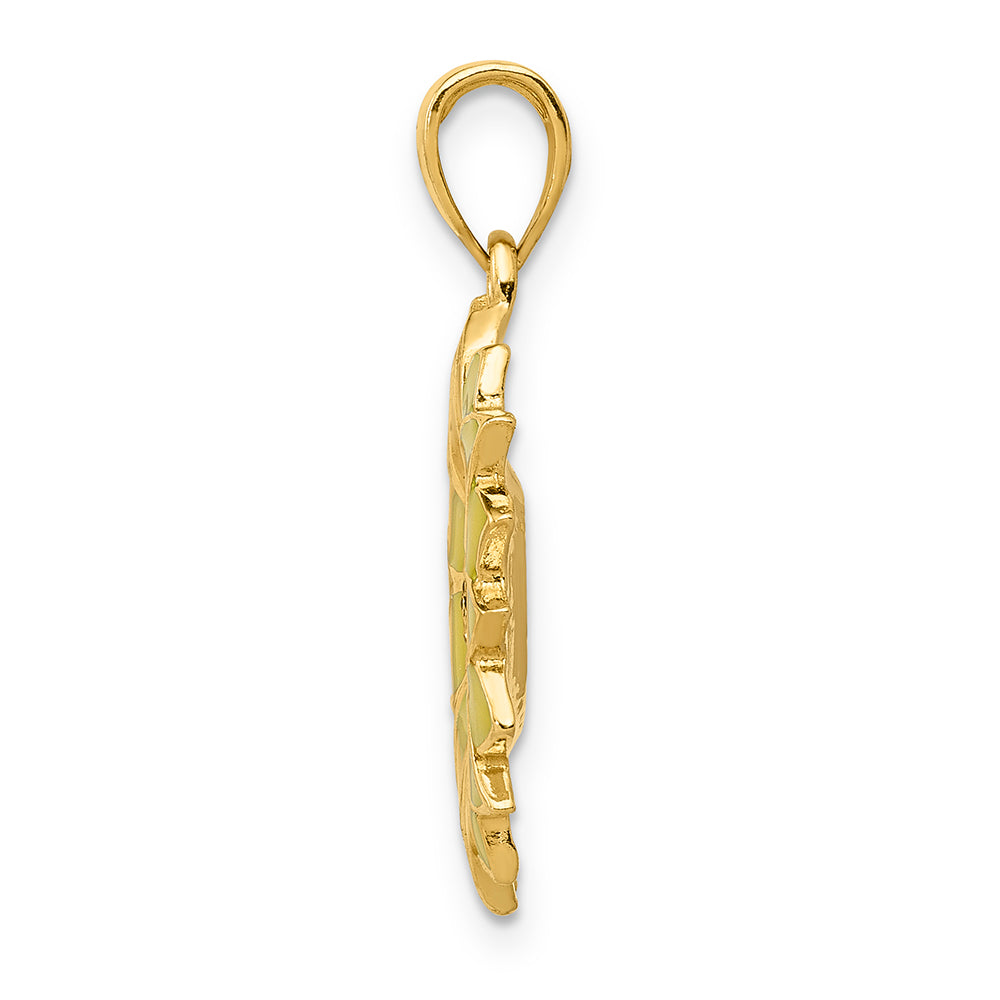 FJC Finejewelers 14k Yellow Gold Enameled Yellow Sunflower Charm