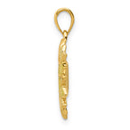 FJC Finejewelers 14k Yellow Gold Enameled Yellow Sunflower Charm