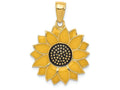 FJC Finejewelers 14k Yellow Gold Enameled Yellow Sunflower Charm