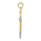 FJC Finejewelers 14k Yellow Gold with with Rhodium Polished Tennis Racquet Charm