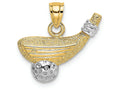 FJC Finejewelers 14k Yellow Gold with Rhodium Golf Club And Ball Charm