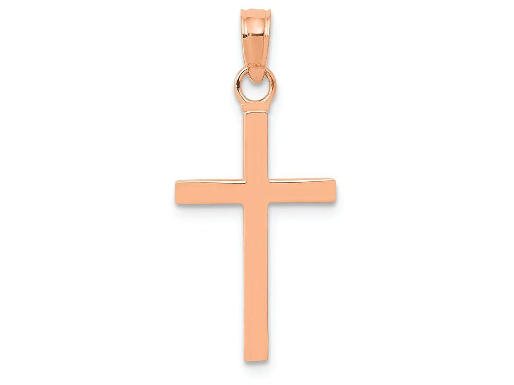 FJC Finejewelers 14k Rose Gold 3d Block Cross Charm