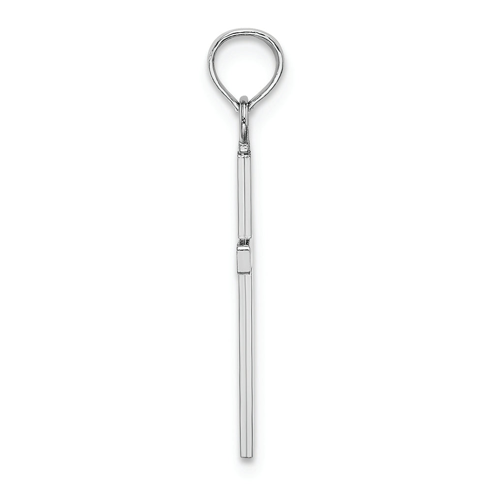 FJC Finejewelers 14k White Gold 3d Block Cross Charm