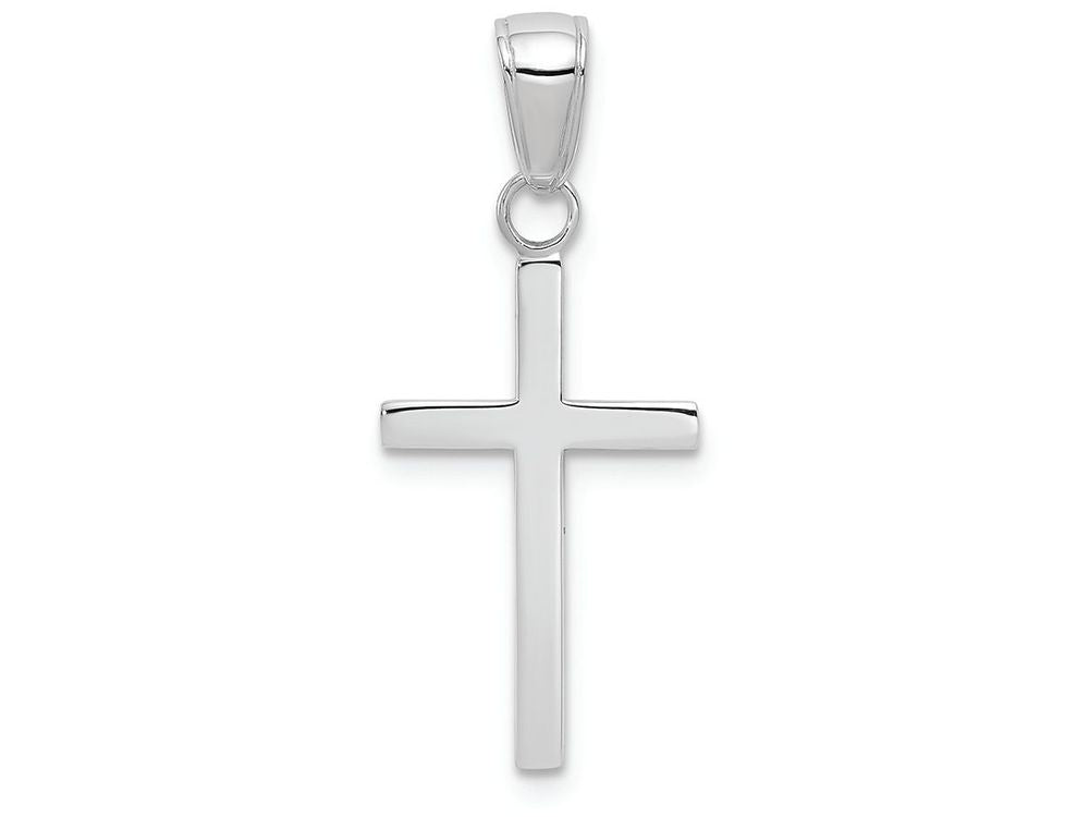 FJC Finejewelers 14k White Gold 3d Block Cross Charm