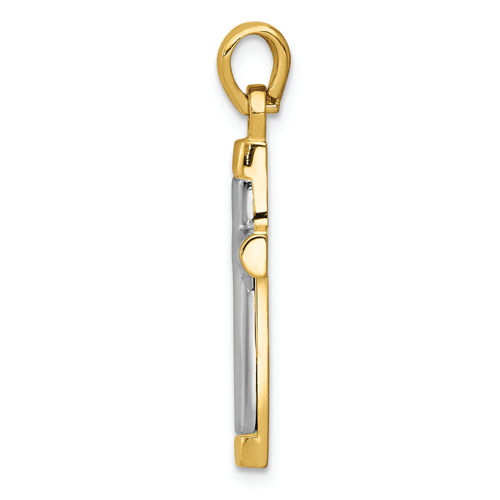 FJC Finejewelers 14k Two-tone Gold Cross Charm