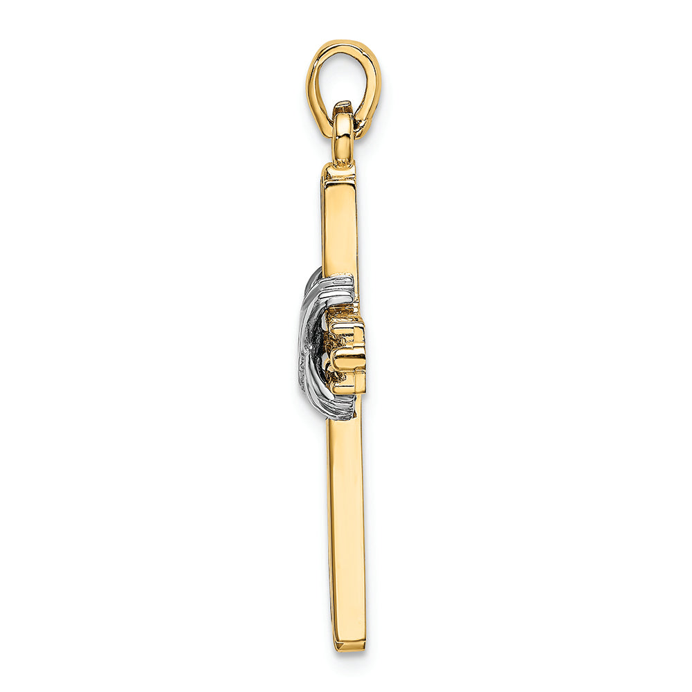 FJC Finejewelers 14k Two-tone Gold Passion Cross Charm