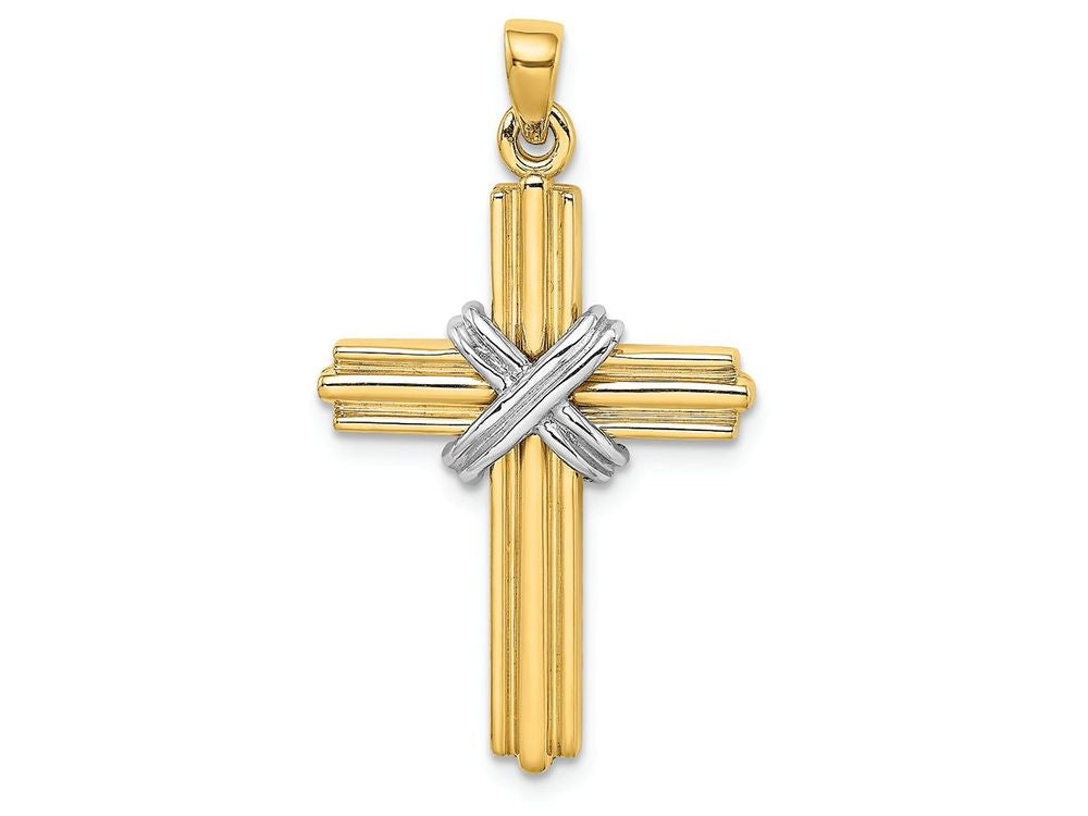 FJC Finejewelers 14k Two-tone Gold Passion Cross Charm