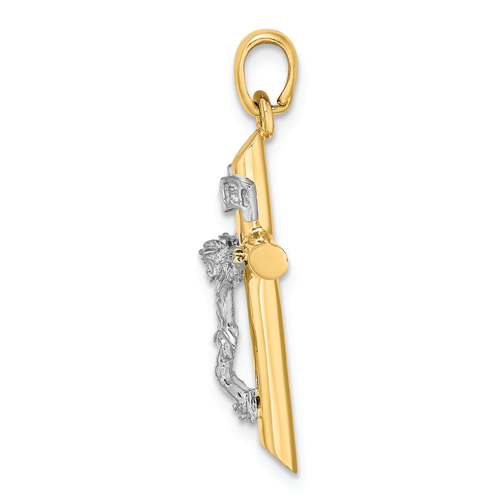 FJC Finejewelers 14k Two-tone Gold Inri Hollow Crucifix Charm