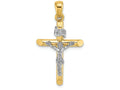 FJC Finejewelers 14k Two-tone Gold Inri Hollow Crucifix Charm