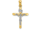 FJC Finejewelers 14k Two-tone Gold Inri Hollow Crucifix Charm