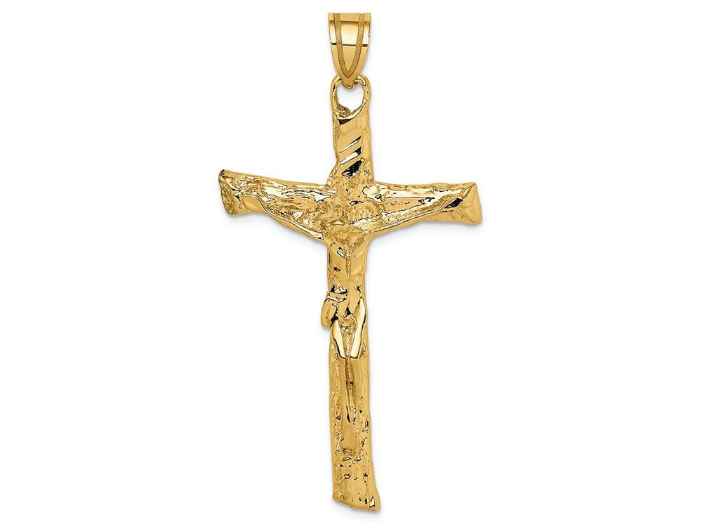 FJC Finejewelers 14k Yellow Gold Satin Crucifix Charm