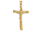 FJC Finejewelers 14k Yellow Gold Satin Crucifix Charm