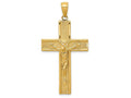 FJC Finejewelers 14k Yellow Gold Satin Finish Crucifix Charm