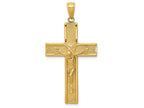 FJC Finejewelers 14k Yellow Gold Satin Finish Crucifix Charm