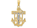 FJC Finejewelers 14k Two-tone Gold Mariner's Crucifix Charm