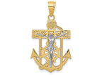 FJC Finejewelers 14k Two-tone Gold Mariner's Crucifix Charm