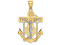 FJC Finejewelers 14k Two-tone Gold Mariner's Crucifix Charm