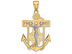 FJC Finejewelers 14k Two-tone Gold Mariner's Crucifix Charm