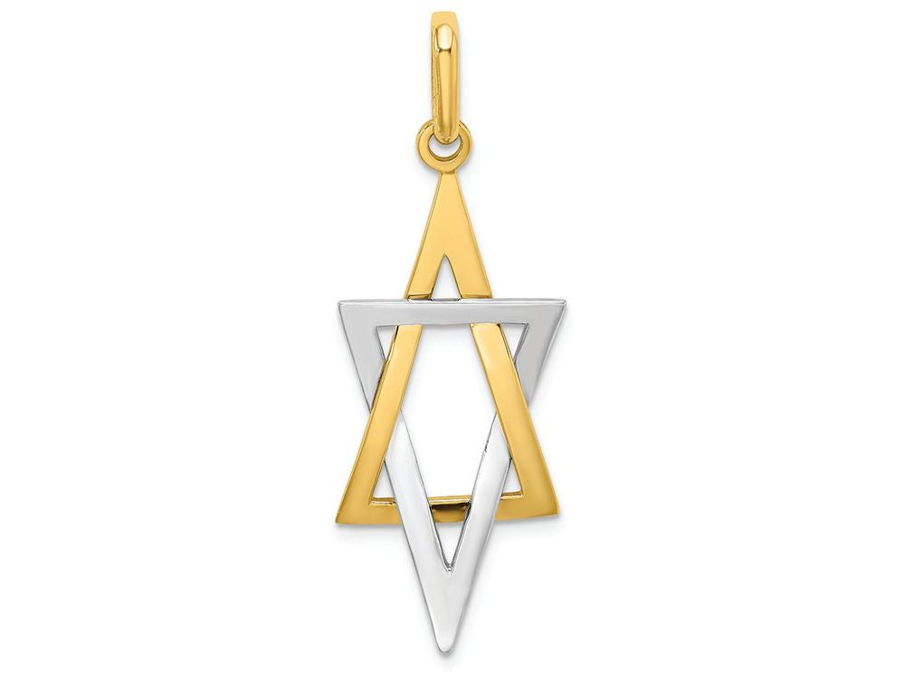 FJC Finejewelers 14k Two-tone Gold Elongated Jewish Star Of David Charm