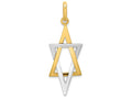 FJC Finejewelers 14k Two-tone Gold Elongated Jewish Star Of David Charm