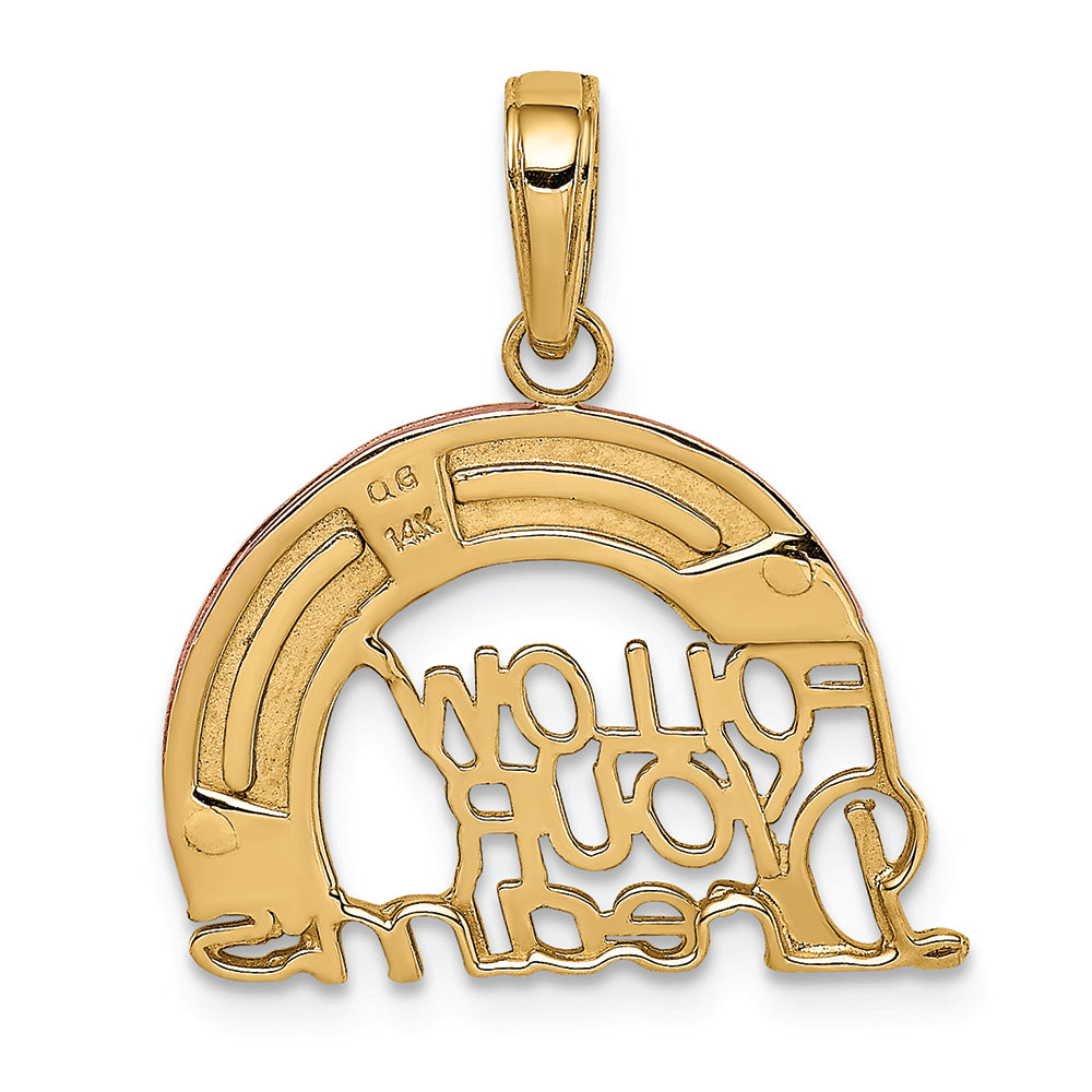 FJC Finejewelers 14k Yrose Gold with with Rhodium Follow Your Dreams Rainbow Charm