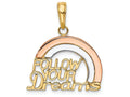 FJC Finejewelers 14k Yrose Gold with with Rhodium Follow Your Dreams Rainbow Charm