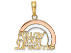FJC Finejewelers 14k Yrose Gold with with Rhodium Follow Your Dreams Rainbow Charm