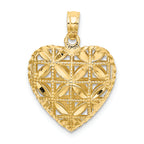 FJC Finejewelers 14k Yellow Gold Bright Cut Open Puffed Heart Charm