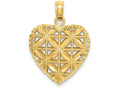 FJC Finejewelers 14k Yellow Gold Bright Cut Open Puffed Heart Charm