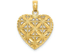 FJC Finejewelers 14k Yellow Gold Bright Cut Open Puffed Heart Charm