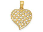 FJC Finejewelers 14k Yellow Gold Basket Weave Heart Charm