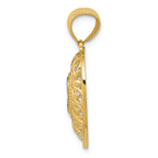 FJC Finejewelers 14k Yellow Gold And with Rhodium Filigree Heart Charm