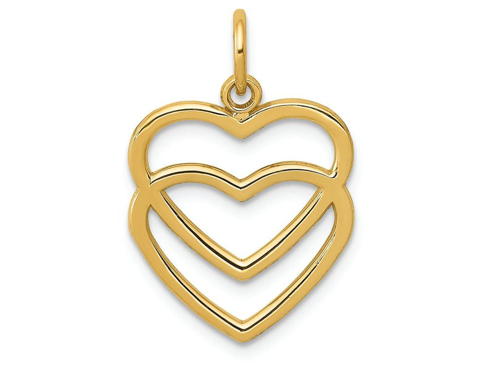 FJC Finejewelers 14k Yellow Gold Double Heart Charm